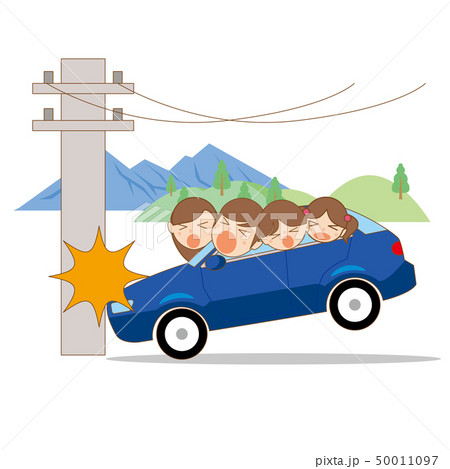 家族旅行で事故のイラスト素材