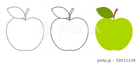 Apple to be colored and trace line Apple to be colored and trace line 50012236