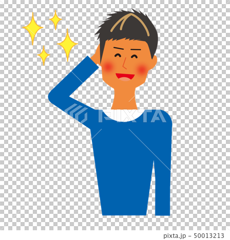 褒められて照れる男性 上半身 褒められて照れる男性 上半身 50013213
