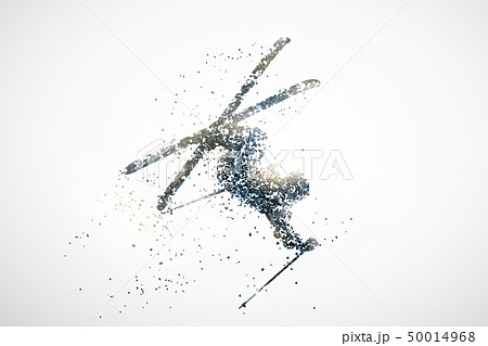 Ski Abstract Silhouette 1 Vector Ver のイラスト素材