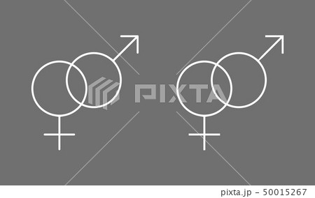 Set of male and female line symbols Set of male and female line symbols 50015267