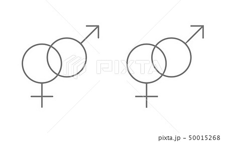 Set of male and female line symbols Set of male and female line symbols 50015268