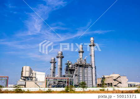 Gas turbine electric power plant with clear sky Gas turbine electric power plant with clear sky 50015371