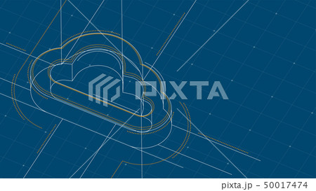Cloud symbol isometric symbol dot and dash line 50017474