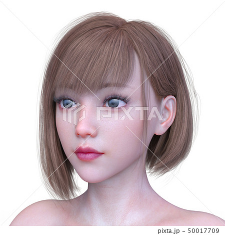 女の子の顔のイラスト素材