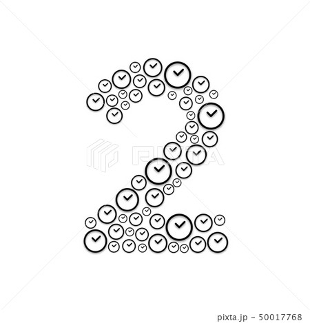 Alphabet set letter number two or 2, Clock Alphabet set letter number two or 2, Clock 50017768