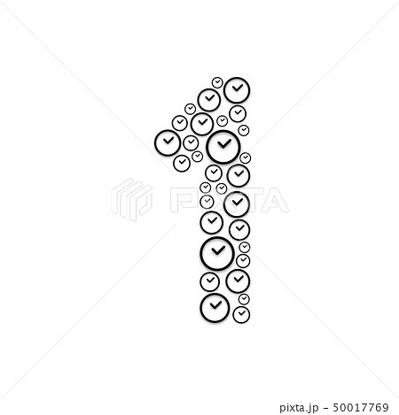 Alphabet set letter number one or 1, Clock Alphabet set letter number one or 1, Clock 50017769