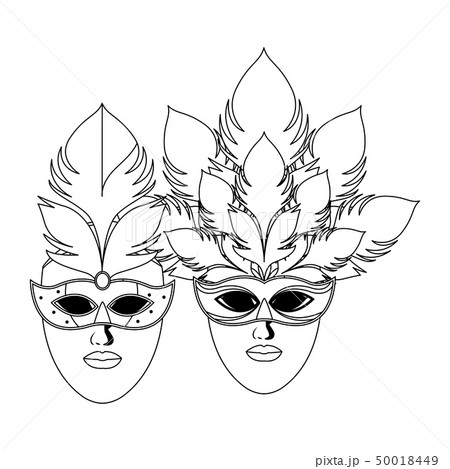 masks and feathers black and white 50018449