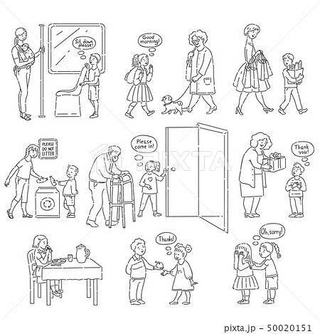 Vector good behaviour and manners of kids set 50020151