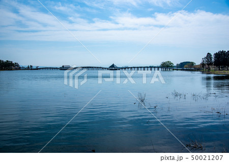 青森県 津軽 鶴の舞橋 日本一の木造三連太鼓橋 青森県 津軽 鶴の舞橋 日本一の木造三連太鼓橋 50021207