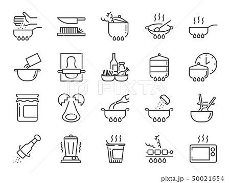 Cooking line icon set 50021654
