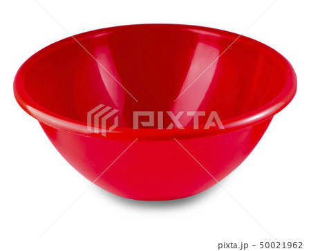 red plastic bowl isolated on white background 50021962