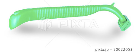 Green plastic disposable shaver isolated on Green plastic disposable shaver isolated on 50022053