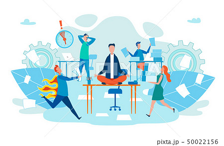 Deadline in Work Stress for Body Cartoon Flat. 50022156
