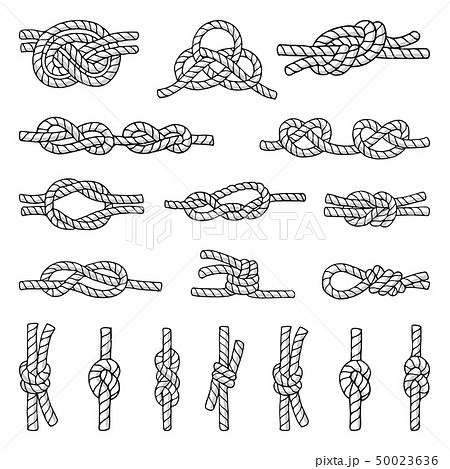 Illustrations Of Different Nautical Knots And のイラスト素材