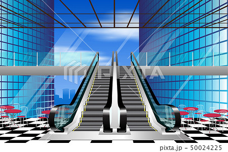 Escalators with glass roof in department stores	 50024225