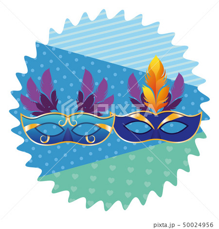 masks with feathers round icon masks with feathers round icon 50024956