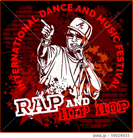 Rap hip hop graffiti - vector poster Rap hip hop graffiti - vector poster 50026035