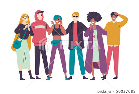 Group of diverse happy people muti-ethnic standing together. Group of diverse happy people muti-ethnic standing together. 50027685
