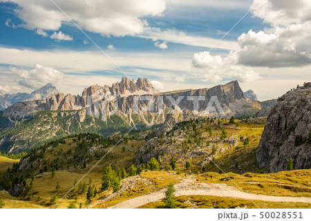 Summer mountain landscape Cinque Torri, Dolomite Alps, Italy 50028551