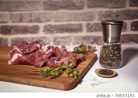 pieces of red veal meat 50033191