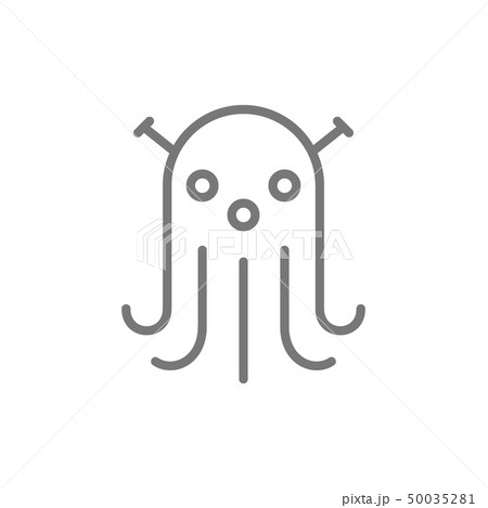 Alien Ufo Line Icon のイラスト素材