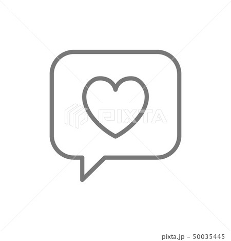 Heart In Chat Positive Feedback Like Line Icon のイラスト素材