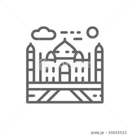 Taj Mahal, India, landmark line icon. Taj Mahal, India, landmark line icon. 50035522
