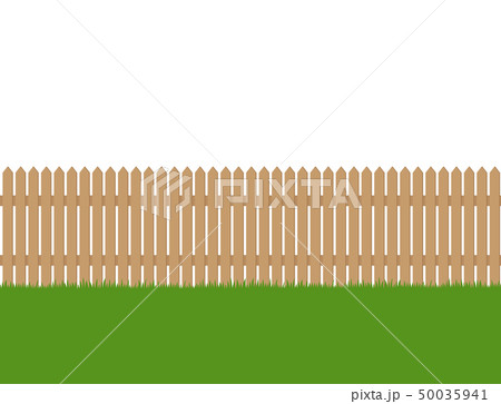 Seamless of wooden fence and green grass  50035941