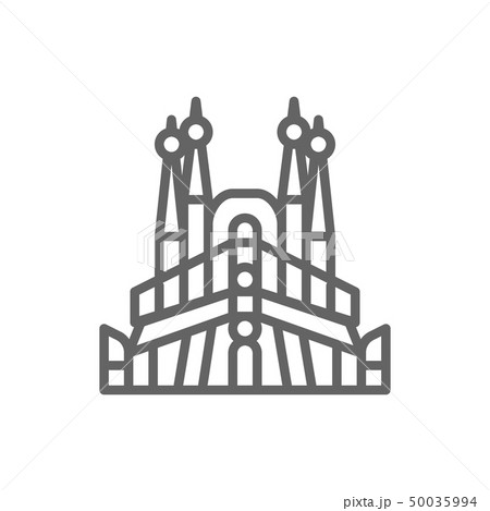 Sagrada Familia, Spain, landmark line icon. 50035994