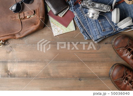 prepare backpack accessories and travel items 50036040