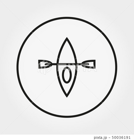 Kayak. Camping. Icon. Vector. Editable Thin line. Kayak. Camping. Icon. Vector. Editable Thin line. 50036191