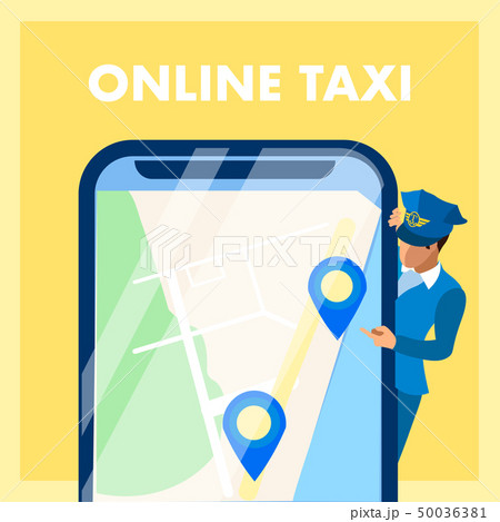 Online Taxi App Vector Social Media Banner Concept 50036381