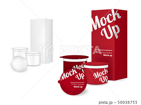 3D Mock up Realistic Coffee Capsule Packaging and 50036755