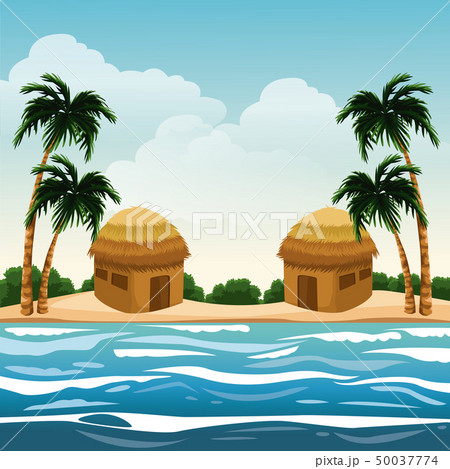 Beautiful island cartoon Beautiful island cartoon 50037774
