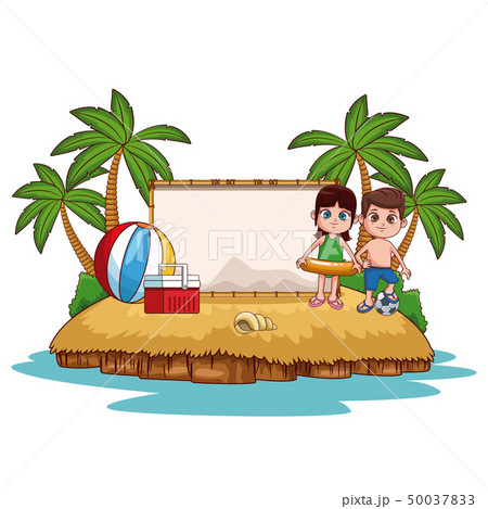 Cute kids at beach 50037833