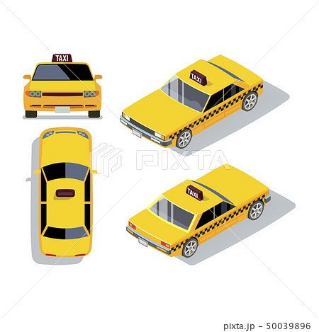 Vector Flat Style Cars In Different Views のイラスト素材
