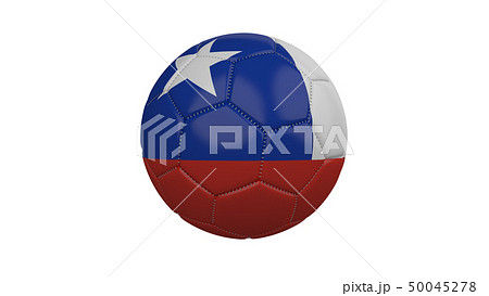 Soccer ball with Chile flag, isolate on white background, 3d render 50045278