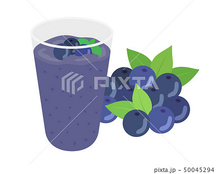 ブルーベリースムージーのイラスト素材 [50045294] - PIXTA