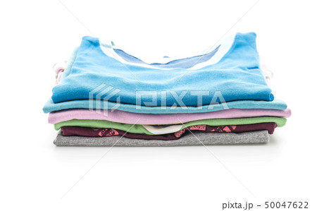 stacks of clothing on white 50047622