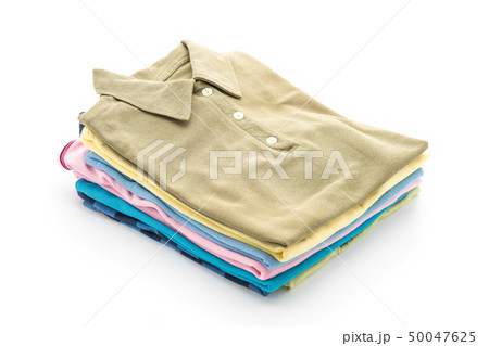 stacks of clothing on white 50047625