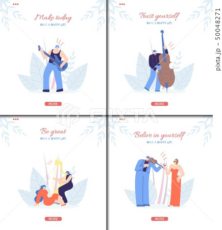 Set Motivation Landing Page Trendy Festival Style 50048271