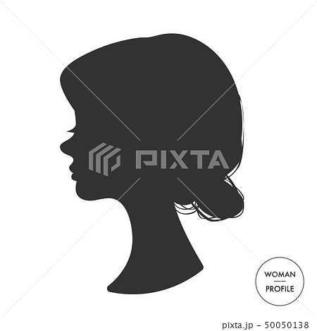 横顔のシルエット 女性のイラスト素材