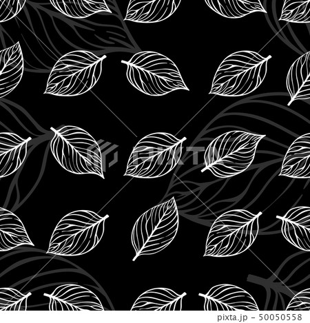 Abstract doodle leaves seamless pattern design 50050558
