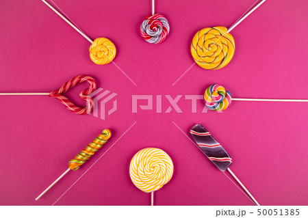 Many lollipops on the background. Many lollipops on the background. 50051385