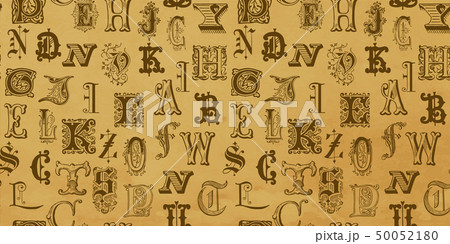Vintage engraved letters on seamless backgroundのイラスト素材 [50052180] - PIXTA