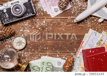 Photo of money, snow, passports, 50053145