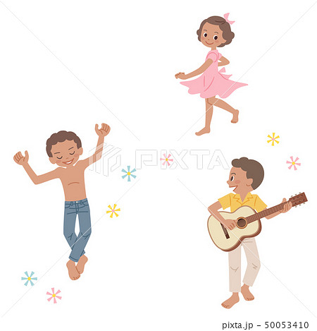 サンバを踊る子どもたちのイラスト素材 サンバを踊る子どもたちのイラスト素材
