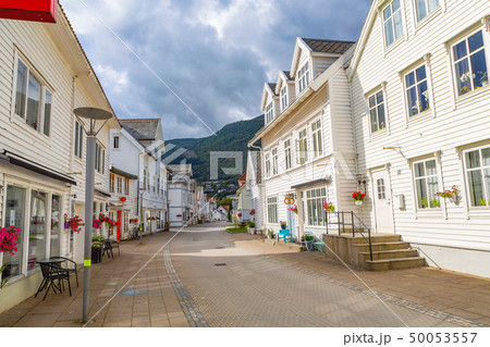 Traditional wooden houses in Nordfjordeid, Norway Traditional wooden houses in Nordfjordeid, Norway 50053557