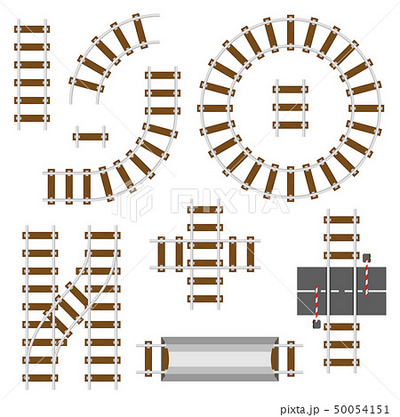 Railway Structural Elements Top View Railroad のイラスト素材